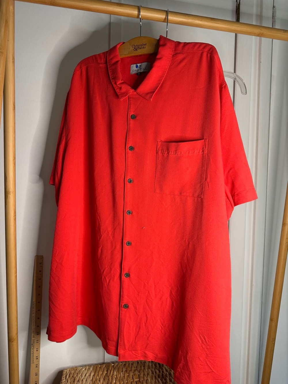 Oak Hill Men's Casual Short-Sleeve Button-Down Shirt‎ - Red